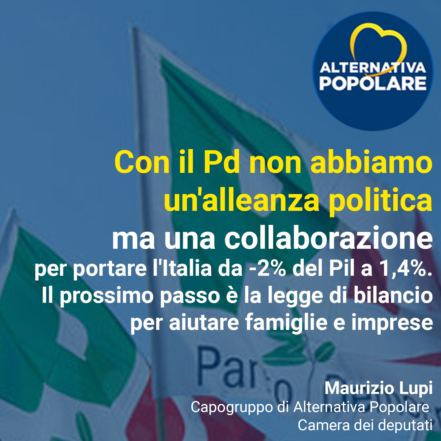  Con il Pd non abbiamo un'alleanza politica ma una collaborazione