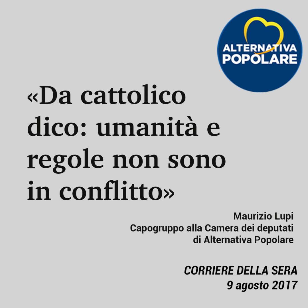  «Da cattolico dico: umanità e regole non sono in conflitto»