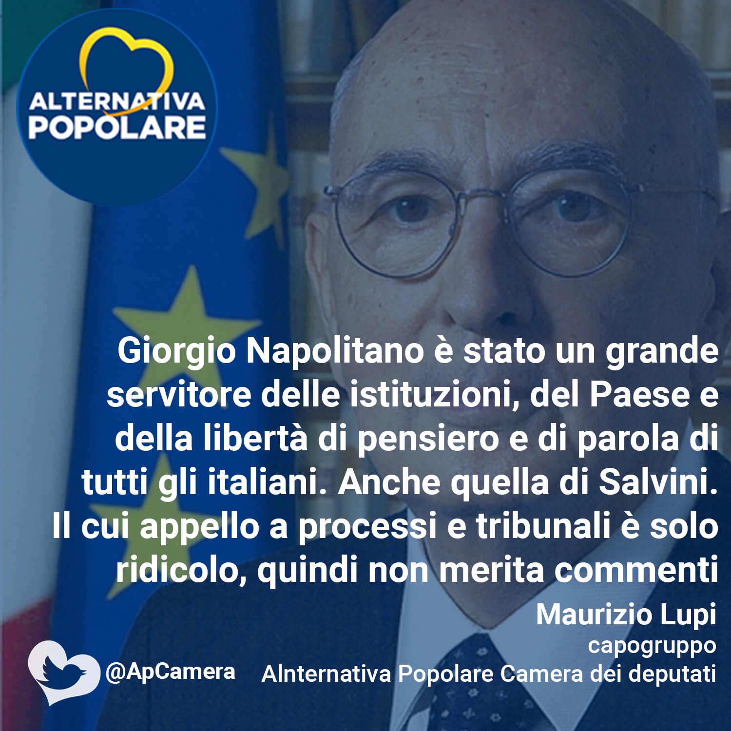 Napolitano: l'appello di Salvini a processi e tribunali è ridicolo.