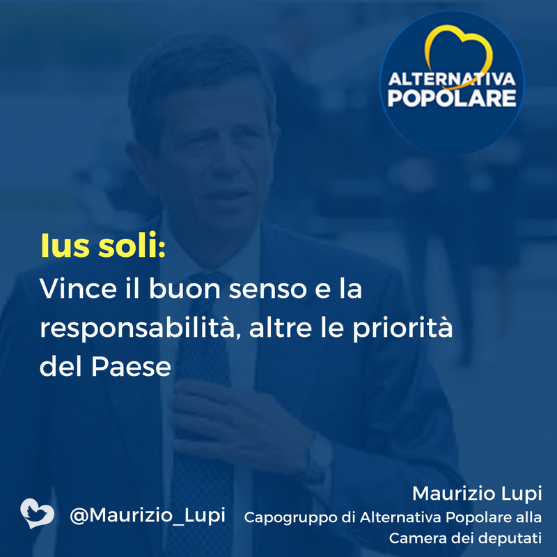  Ius Soli: "Vince il buon senso e la responsabilità. Altre le priorità del Paese.''