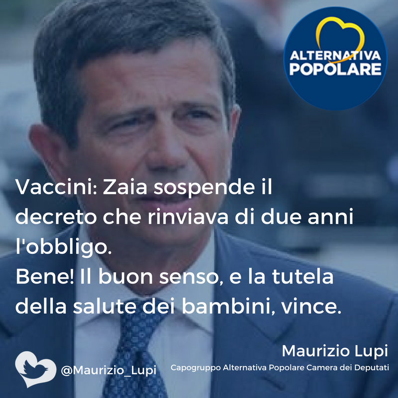 Vaccini: Zaia sospende il decreto. Vincono il buon senso e la tutela della salute dei bambini