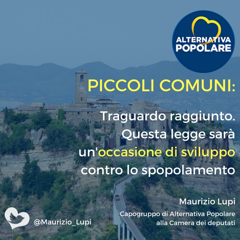  PICCOLI COMUNI: Traguardo raggiunto. Questa legge sarà un'occasione di sviluppo contro lo spopolamento