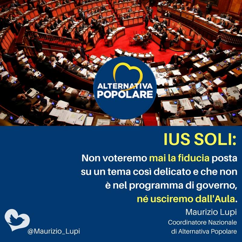 IUS SOLI: Noi uscire dall'Aula? Non se ne parla