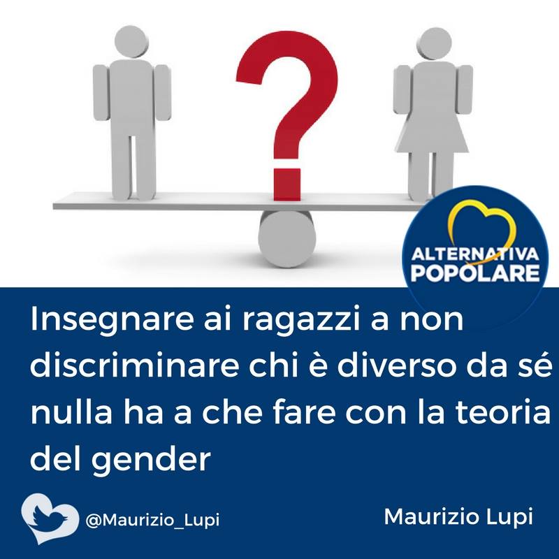  Insegnare ai ragazzi a non discriminare chi è diverso da sé nulla ha a che fare con la teoria del gender