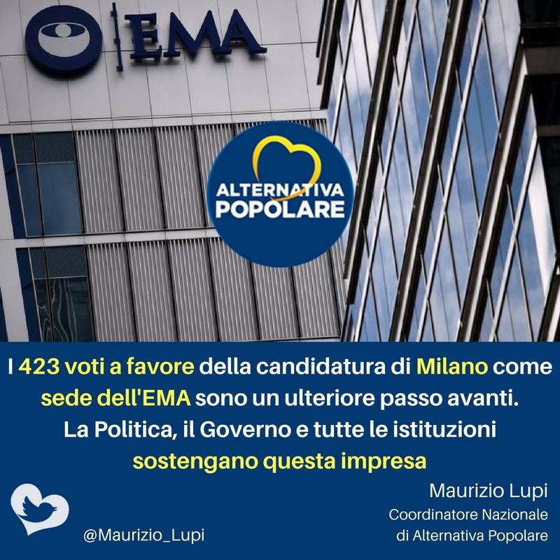 EMA: La Politica, il Governo e tutte le istituzioni sostengano questa impresa.