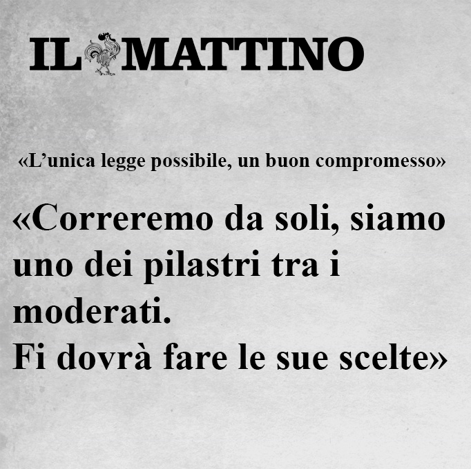  Intervista al Mattino: «L'unica legge possibile, un buon compromesso»