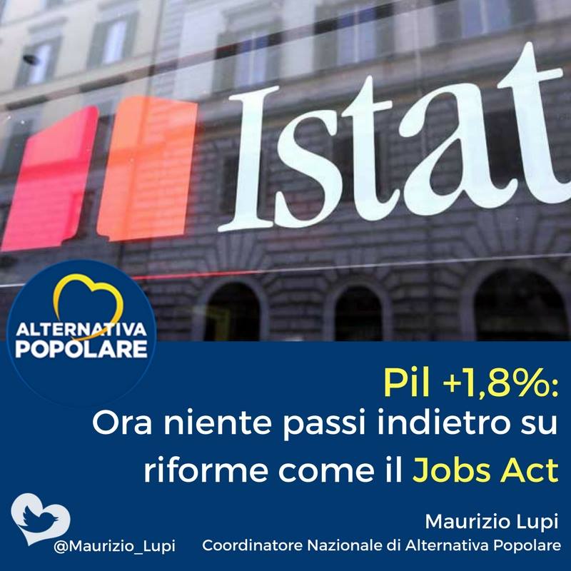 Istat: Pil +1,8%. Ora niente passi indietro sulle riforme