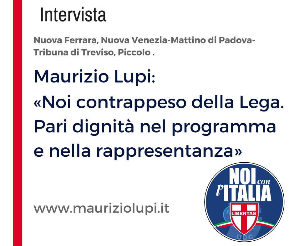 Lupi: «Noi contrappeso della Lega»