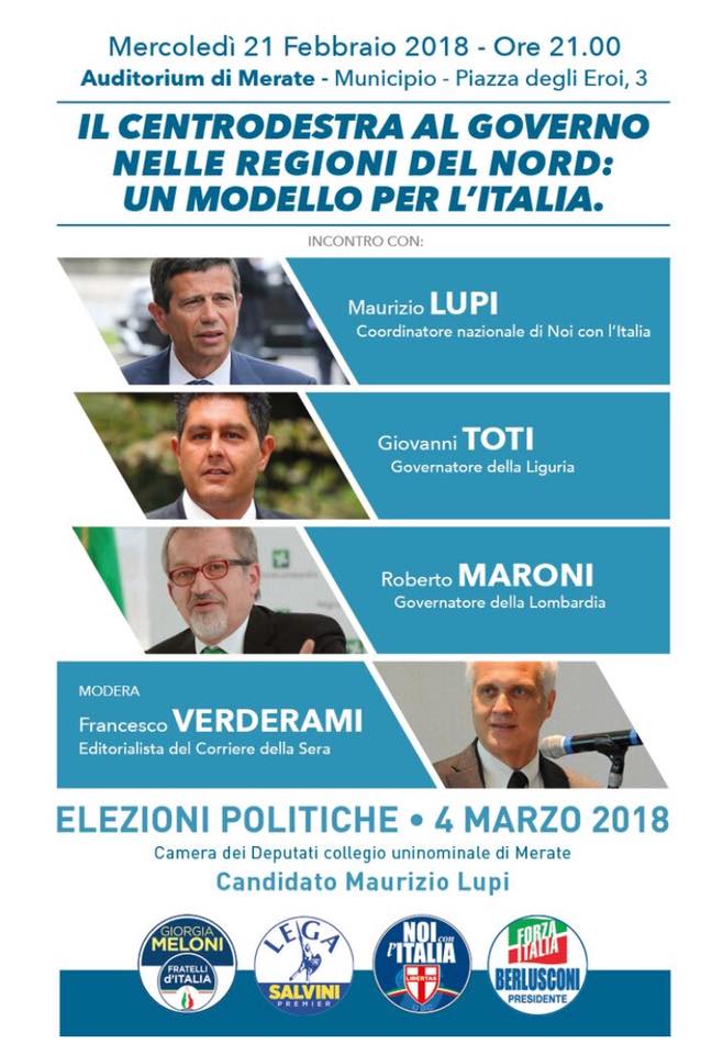 Il Centrodestra al Governo nelle regioni del Nord: un modello per l'Italia