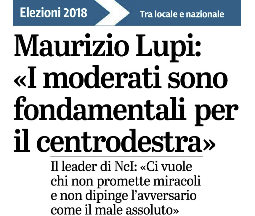  "I moderati sono fondamentali per il centrodestra"