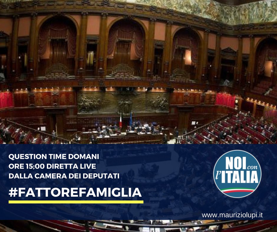 Question Time al Ministro dell'economia e delle finanze sul Fattore Famiglia