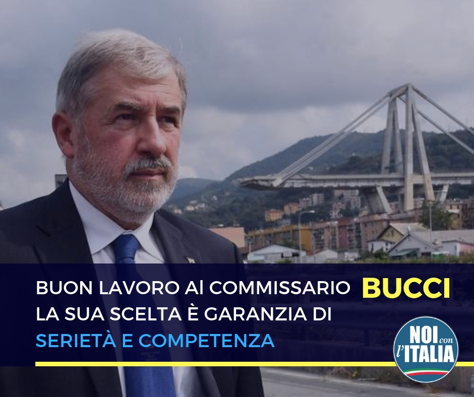  Il nome di Marco Bucci come commissario per la ricostruzione del Ponte Morandi è una garanzia di impegno, di competenza e di serietà.