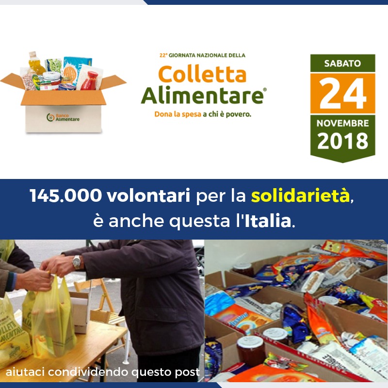  Domani nei supermercati di tutta Italia sarà la Giornata nazionale della Colletta alimentare.