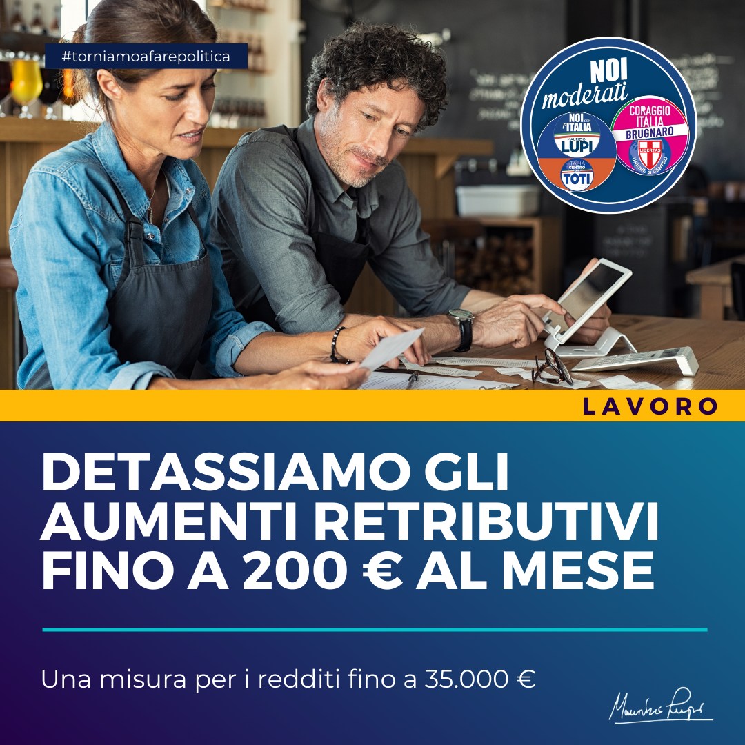 DETASSIAMO GLI AUMENTI RETRIBUTIVI FINO A 200€ AL MESE