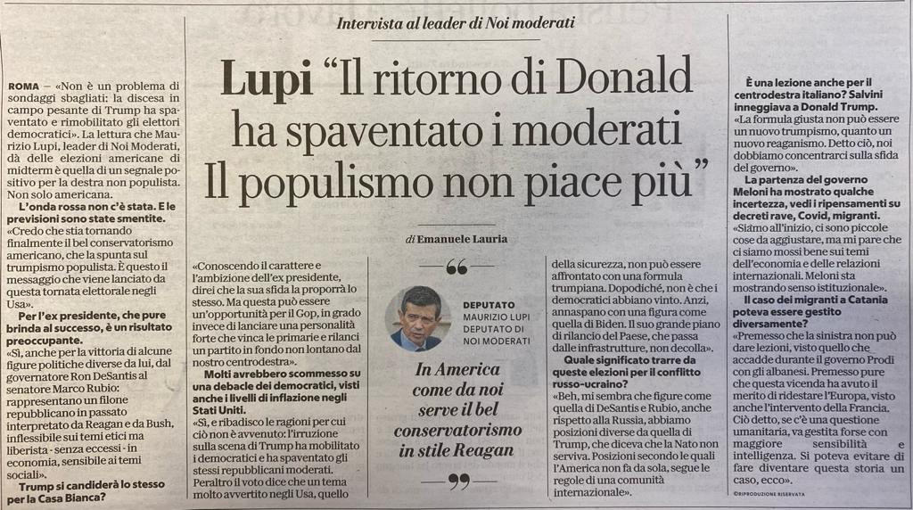 La Repubblica: il ritorno di Donald ha spaventato i moderati. Il populismo non piace più.