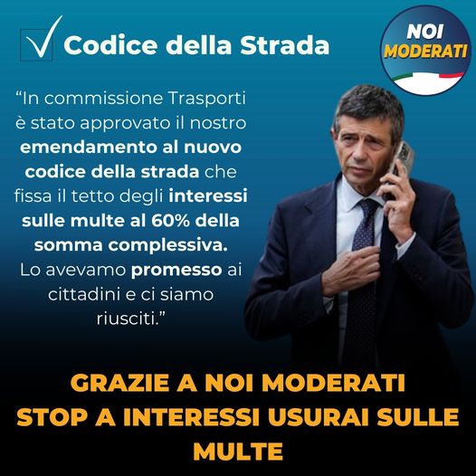 GRAZIE A NOI MODERATI STOP AGLI INTERESSI USURARI DELLE MULTE