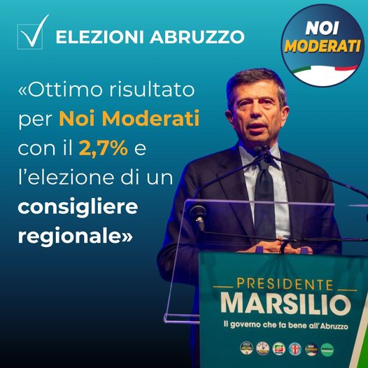 ELEZIONI ABRUZZO: NOI MODERATI AL 2,7%