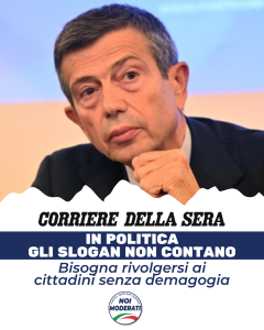 Lupi: «In politica gli slogan non contano. A noi moderati tocca essere i più seri»