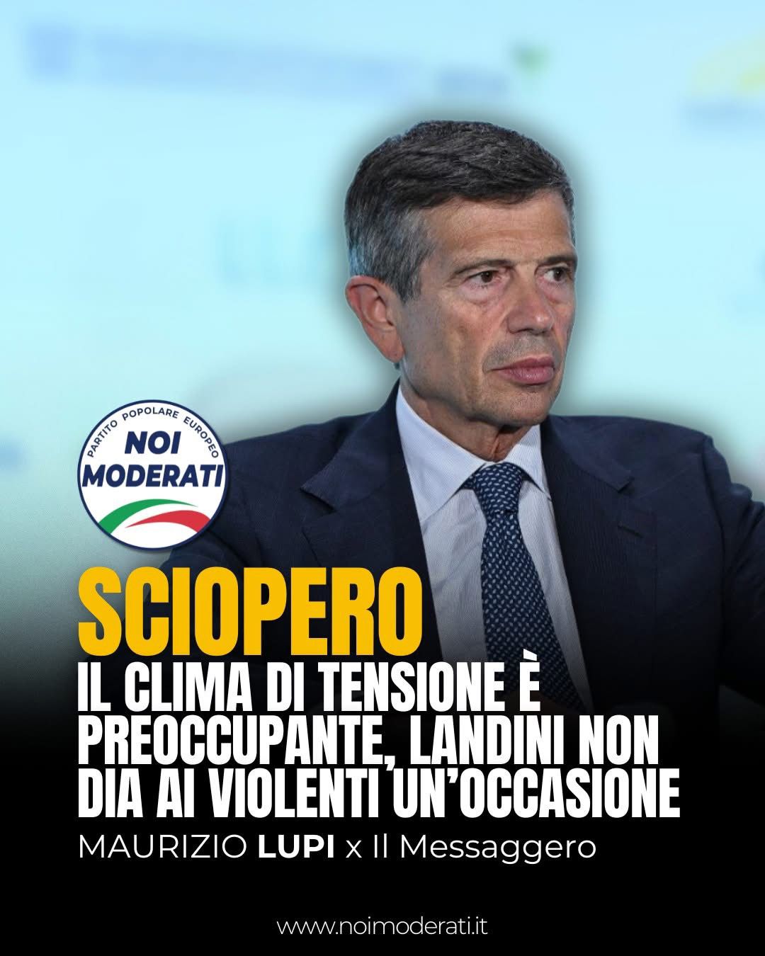 Lupi, Il Messaggero: “Il clima di tensione è preoccupante. Landini non dia ai violenti un’occasione”